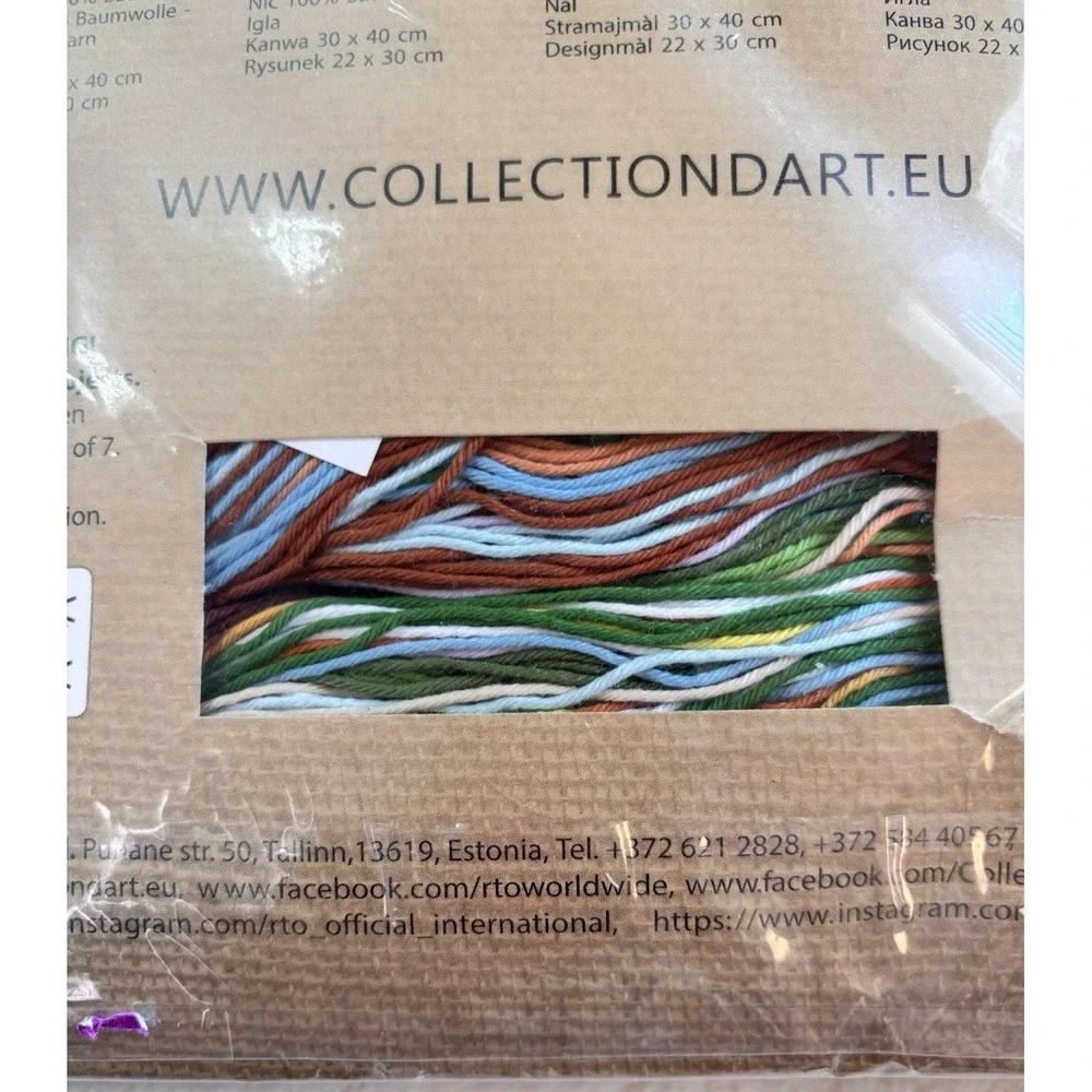 Collection D Art needlepoint kits Tapestry with Floss 30x40cm Rabbit Flowers
